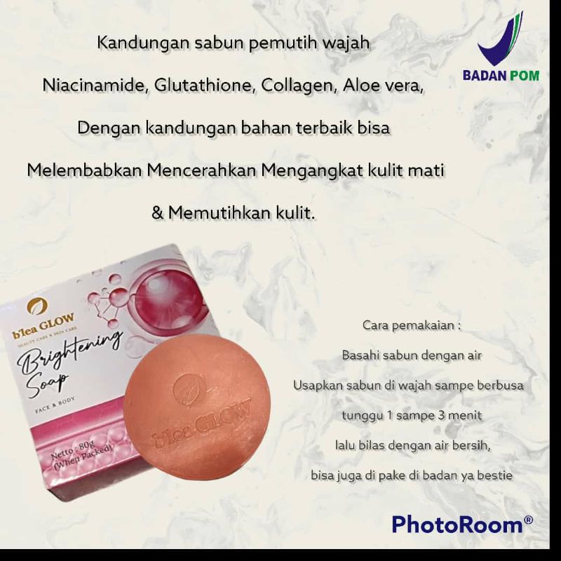 B'LEAGLOW BRIGHTENING SOAP ( BGBS ) / Sabun Whitening / Sabun Wajah