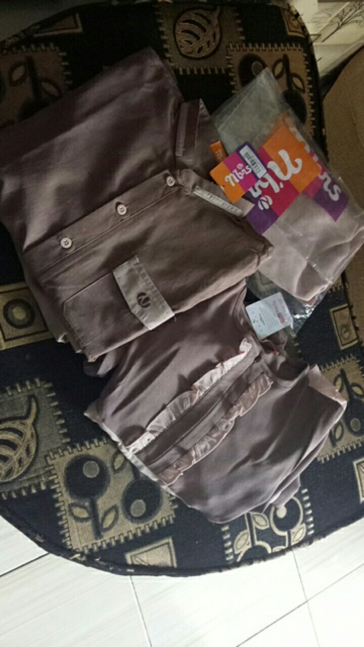 Sarimbit Couple Keluarga Nibras Fayes Dark Grey Bahan Crezia Crepe By Nbrs