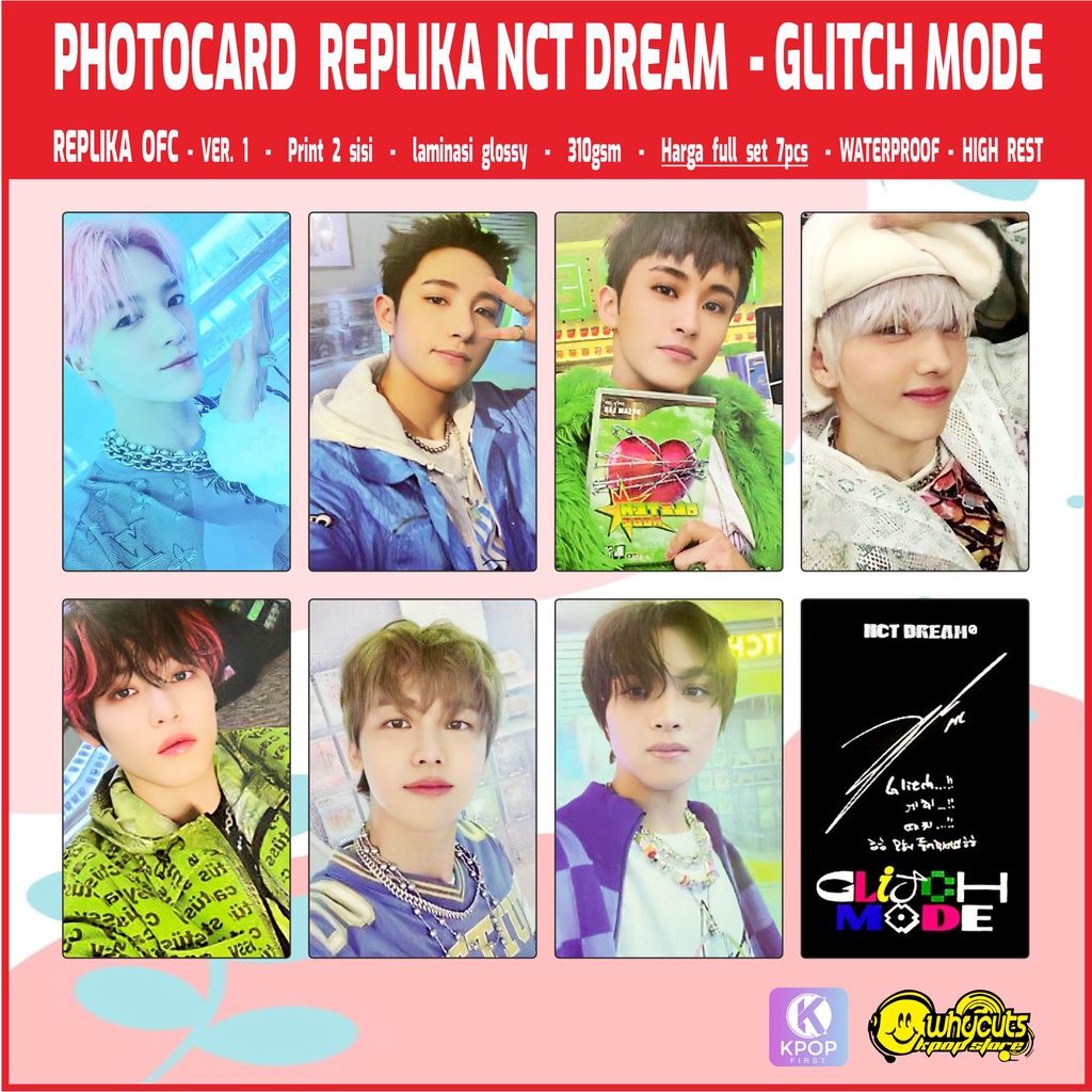 PHOTOCARD REPLIKA SET NCT DREAM 6TH ANNIVERSARY / PRINT 2 SISI / LAMINASI GLOSSY / ANTI AIR TIDAK LUNTUR / 7 PCS