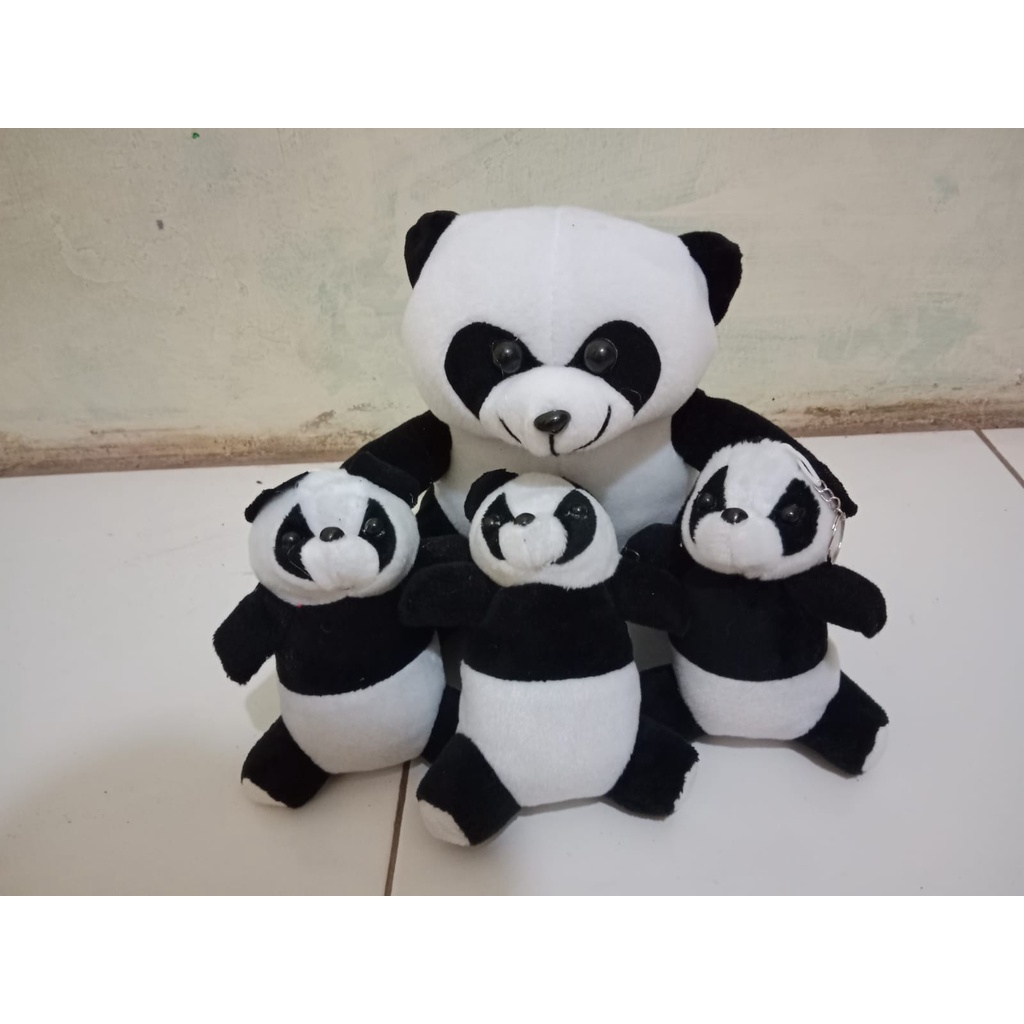 boneka panda beranak isi 4 ( 1besar 3 kecil )