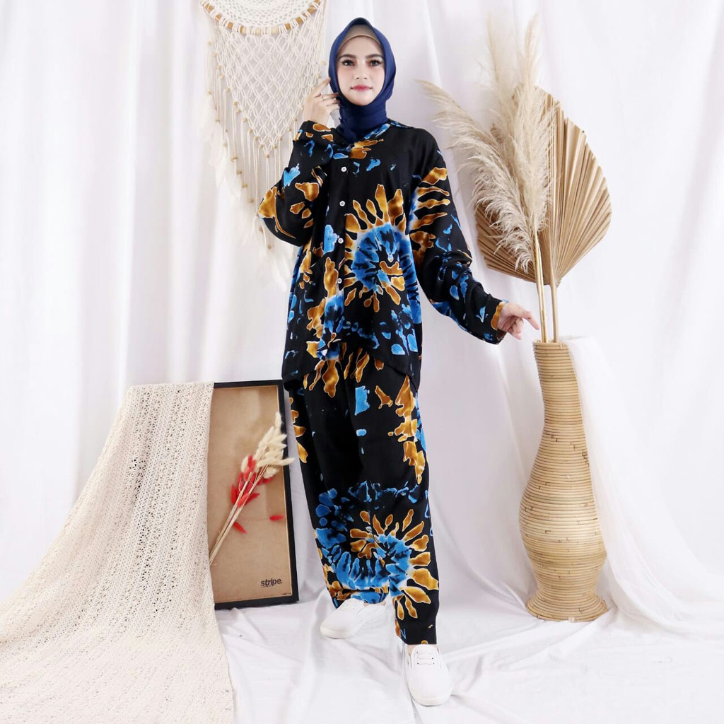 Piyama Set Baju &amp; Celana Panjang Elvi PP Jumbo