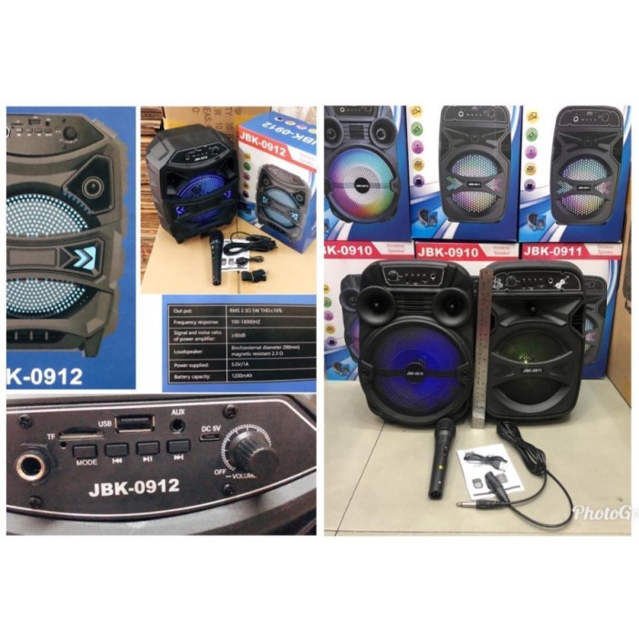 Speaker KARAOKE Koper JBK-0912 8 inch Bluetooth Wireless TWS Mic Grosir