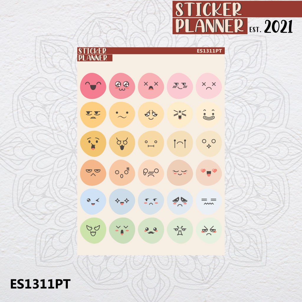 

Emoji Abstract Round Sticker Planner | Sticker Sheet, Bujo, Scrapbook, Journal, Aesthetic & Deco