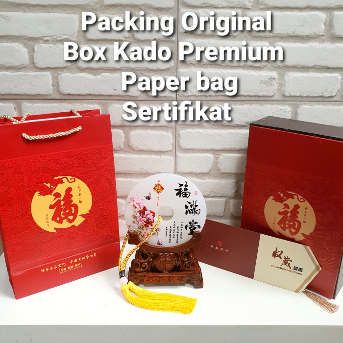 Pajangan Giok Premium Box Kado Imlek Hadiah Patung Kayu Keberuntungan Harga Grosir Termurah