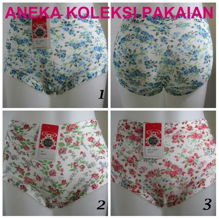 TERMUURAAH, Dalaman CD / Celana Dalam Wanita Katun Motif Bunga Sorex 16203 - aneka .