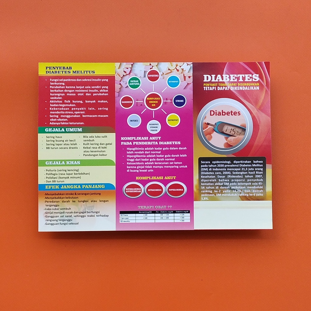 Leaflet atau Brosur - Diabetes | Diabetes Melitus | Isi 25 Lembar | Leaflet atau Brosur Kesehatan