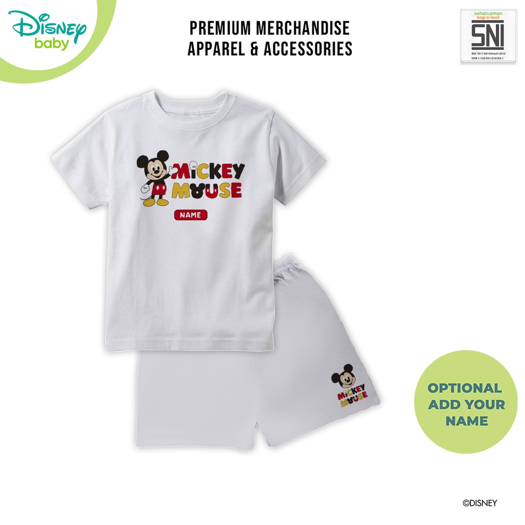 Baju Setelan Bayi Mickey DISNEY Katun Bambu DMF303