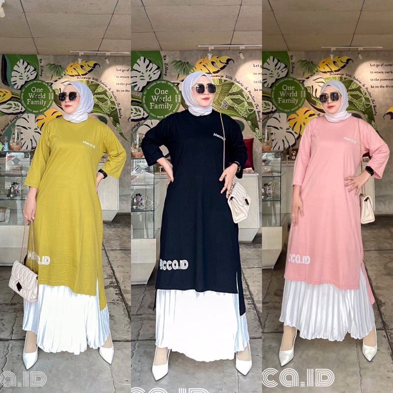 LONG TUNIK MECCA COMBED 20S OVERSIZE KEKINIAN // MIDI DRESS JUMBO TRENDY