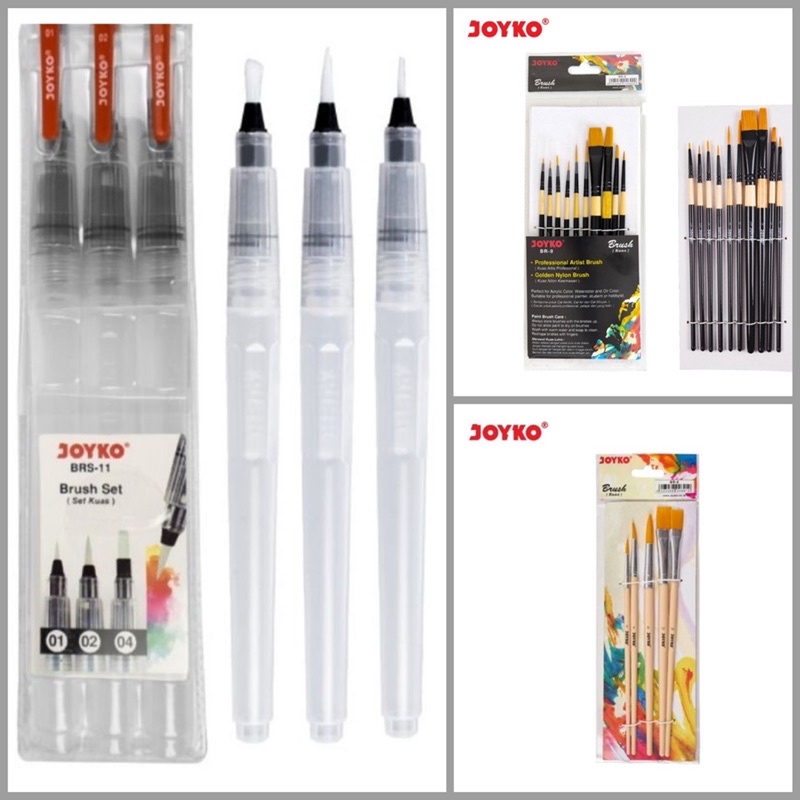 ( Set 3 -10 Pc ) JOYKO KUAS SET PAINTING BRUSH SET KUAS CAT AIR SET 5 BR-8 / SET 10 BR-9 / SET 3 BR-11