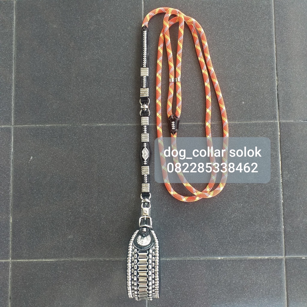 Tali Kala Petik Sambung 2 Bengkak Bahan KULIT ASLI bukan OSCAR, Tali Tuntun Anjing, Tali Kerah