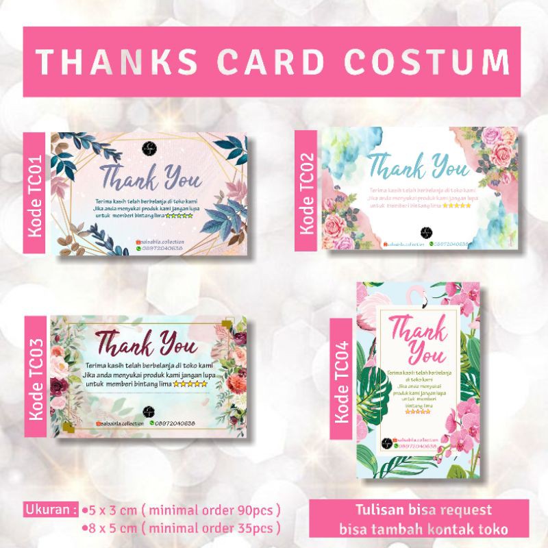 Thanks Card Kartu Ucapan Terima Kasih Olshop Thank You Card Shopee Indonesia