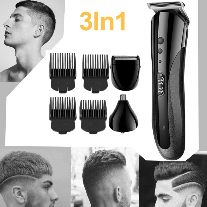 Mesin Clipper Alat potong rambut Cukur Bulu Hidung Jenggot Elektrik Rechargeable Kemei KM 1407