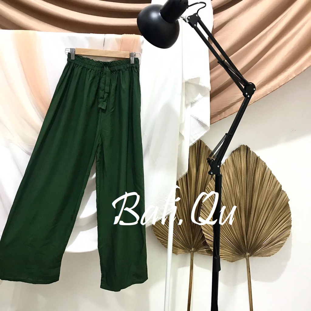 Basic Kulot Panjang Rayon Motif Bali-ARMY