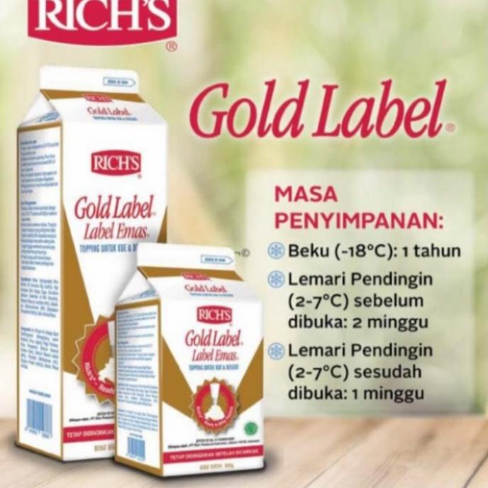 

(BISA COD) richs gold label 907gr / label emas / rich's / rich / whipping cream