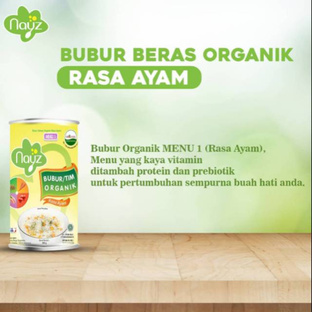 Nayz Bubur Tim Organik Menu 1 - 6 Rasa Ayam, Hati, Salmon, Kakap, Tuna