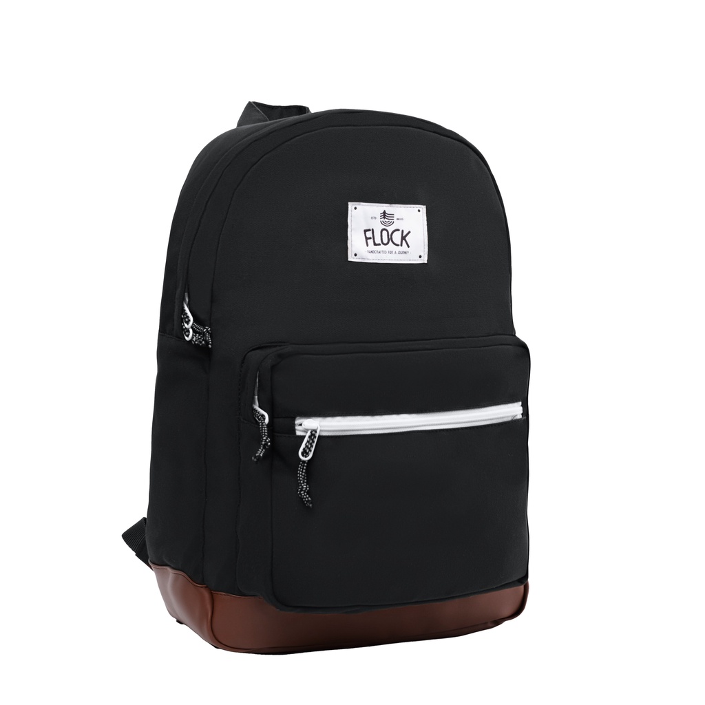 FLOCK Daily Travel Backpack - Water Resistant - Pure Black