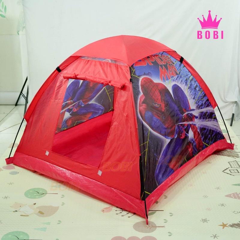 Tenda Anak Bermain Camping Indoor Outdoor / Tenda Camping Anak/ Tenda Praktis Motif Spiderman,Barbie