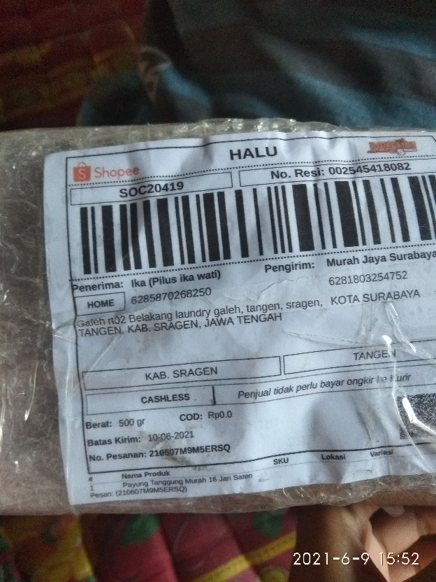 Payung Tanggung Murah 16 Jari Saten