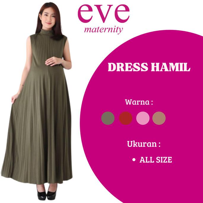 Eve Baju Hamil Pesta Dress Plisket