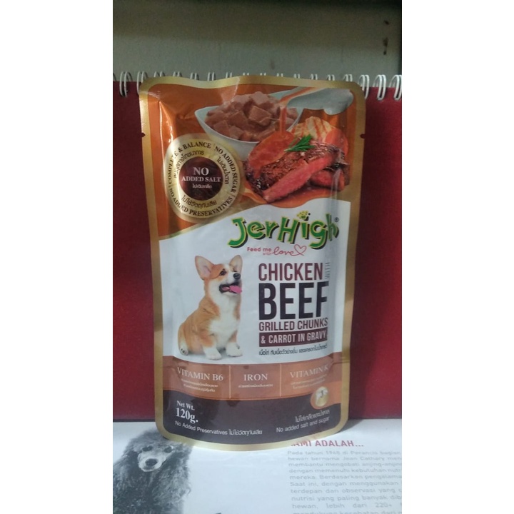 Jerhigh Wet Food Pouch 120g Cemilan Anjing