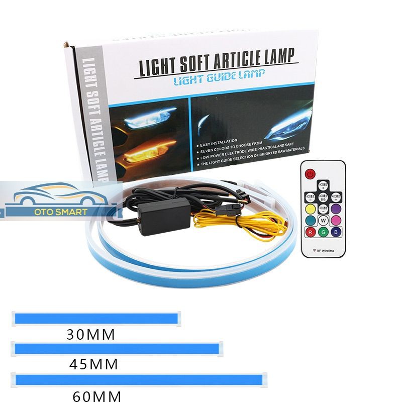 Lampu Alis LED DRL  Slim RGB Remot Sen Runing 30cm 45cm 60cm 12 Volt harga 1set Lengkap