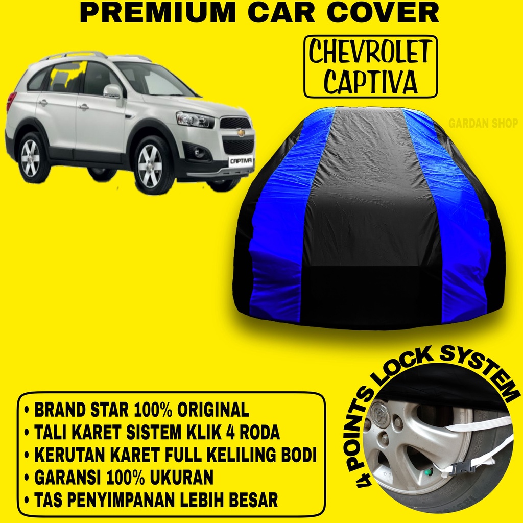 Body Cover CHEVROLET CAPTIVA Sarung Strip BIRU Penutup Pelindung Selimut Bodi Mobil Captiva PREMIUM Blue