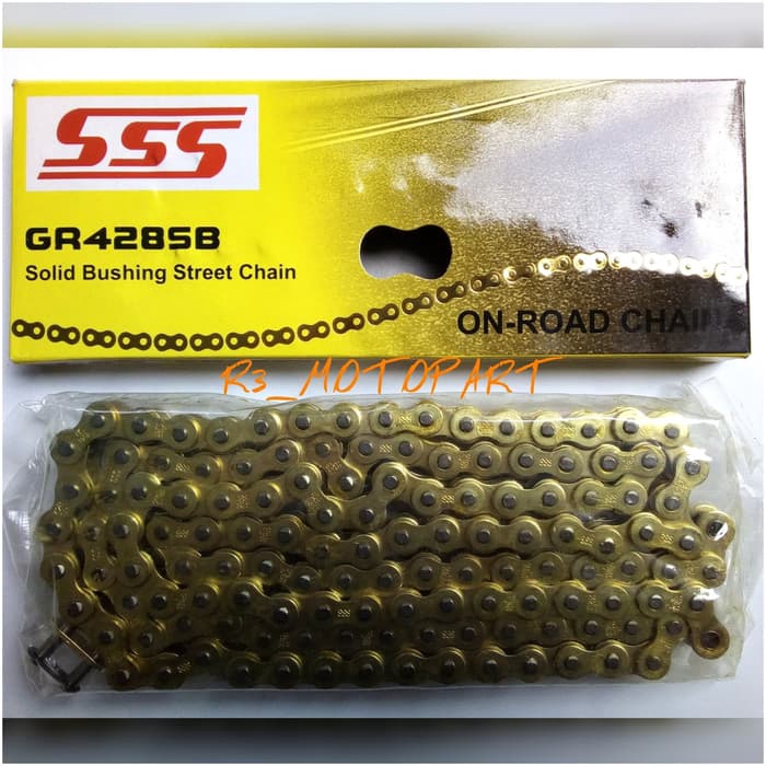 Rantai Motor Emas/Gold Chain Original SSS 428SB-130L Satria R RU 120 2Tak/FU/F150/F 150 Fi Injeksi