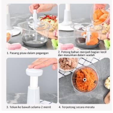 CHOPPER PENGGILING DAGING / BUMBU MANUAL Blender Penggiling Daging Manual-Chopper Pencacah Bumbu Serbaguna 4003