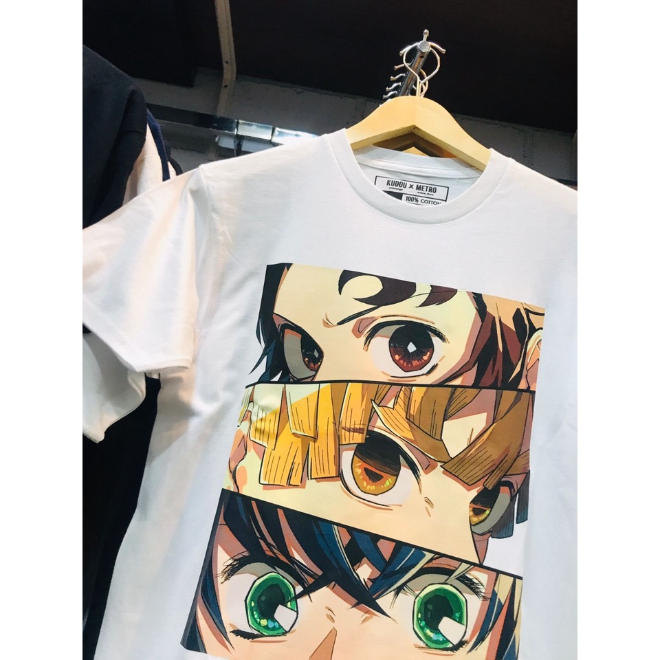 Tshirt Demon Slayer Eyes Kimetsu No Yaiba Tanjiro Kamado Zenitsu Agatsuma Hashibira Inosuke Premium Unisex