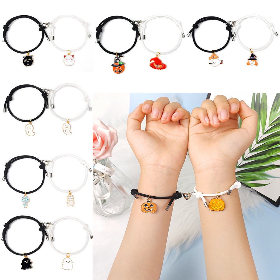 2pcs Gelang Magnet Tema Halloween Untuk Pasangan