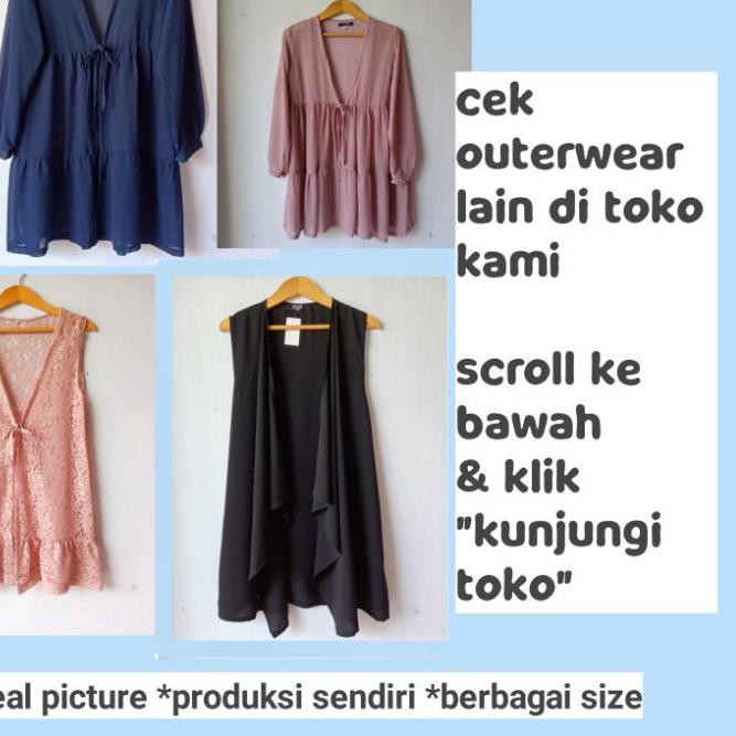 『 Sale 1.1 』 Outer tanpa lengan L, XL, XXL Cardigan Jumbo Big size polos tanpa lengan ,,,,.....
