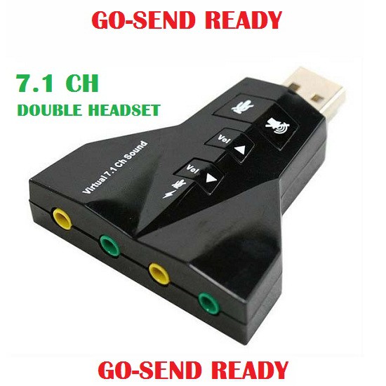 SOUND CARD USB 7.1 DOUBLE HEADSET / VIRTUAL 7.1 CHANNEL SOUND