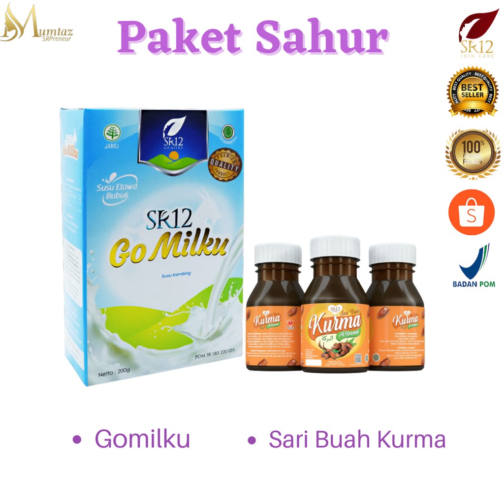 

SR12 PAKET SAHUR SR12 GO MILKU SARI KURMA SARI KURMA MURNI SUSU KAMBING TERLARIS TERMURAH BESTSELLER MUMTAZ SRPRENEUR BANJARMASIN KALIMANTAN SELATAN