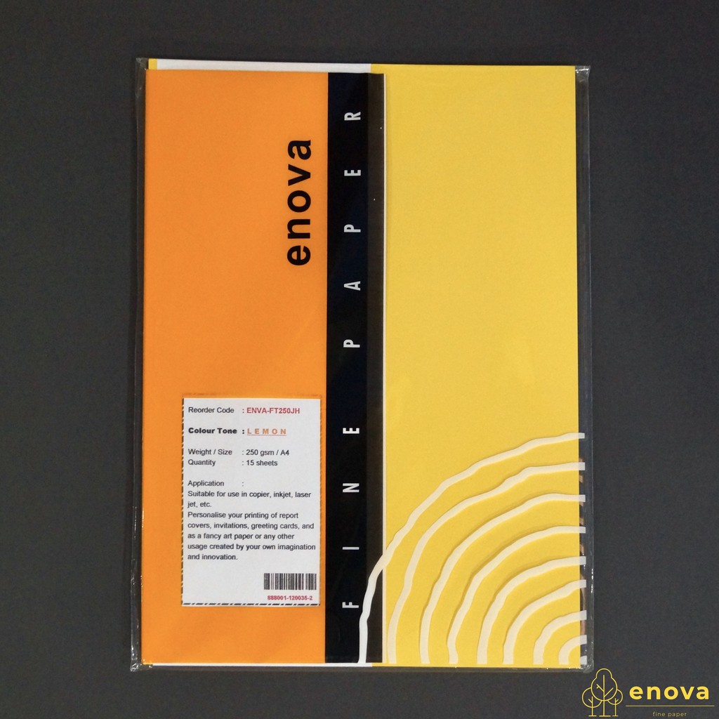 

Fancy Art Paper ENOVA | Lemon | A4 250GSM (Kuning)