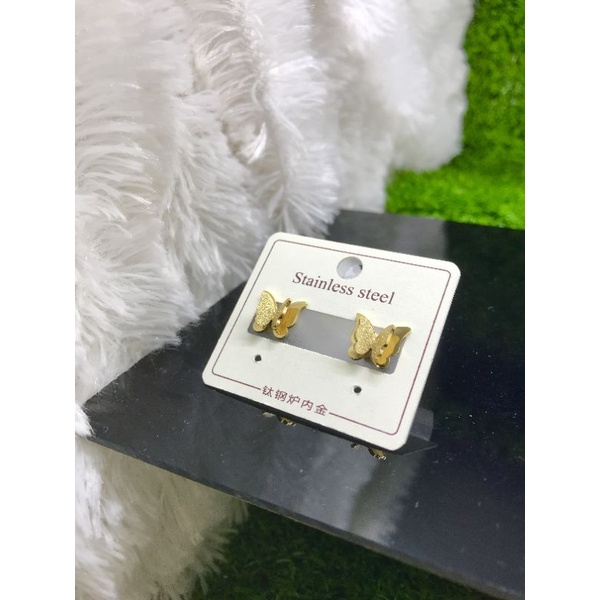 Giwang kupukupu fashion wanita titanium 0287