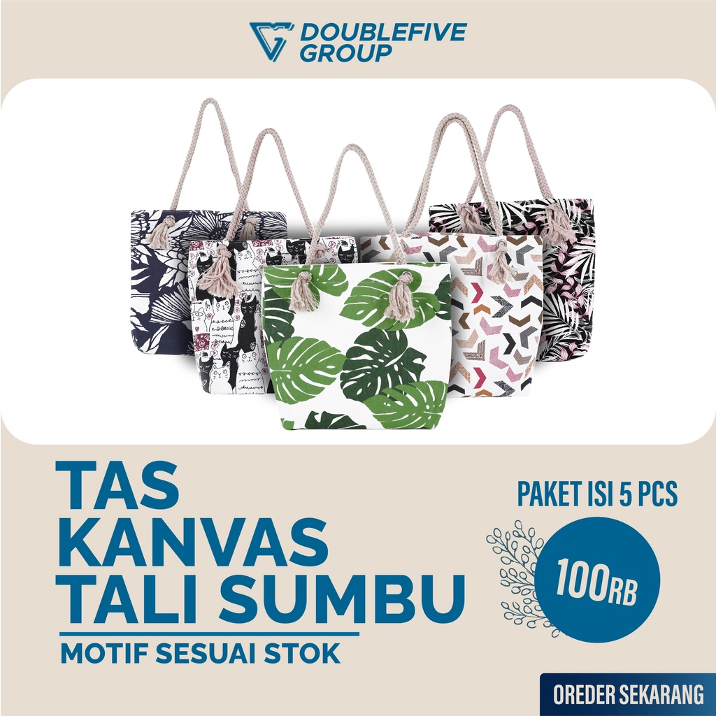 PROMO TAS WANITA TALI SUMBU KANVAS MOTIF 100 RIBU DAPAT 5 PCS TAS VIRAL TERBARU 2022