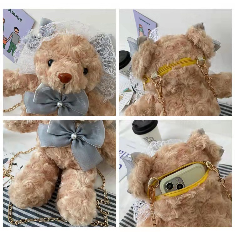 cod★ready★ Tas selempang Madley Sling Bag Fashion Motif Kartun Karakter Hewan Beruang Teddy Bear Anak &amp; Dewasa globallagilaku