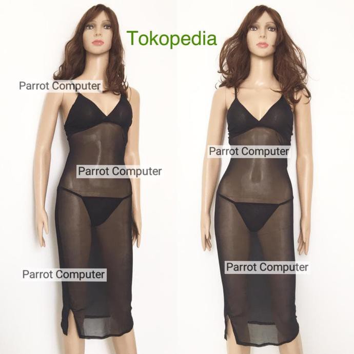 Lingeri Seksi 116 Sexy Lingerie Wanita Transparan Baju Tidur Panjang