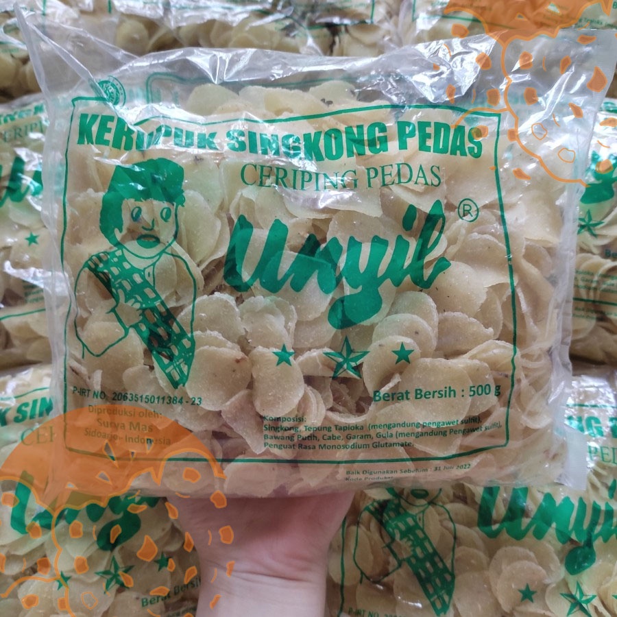 

Kerupuk singkong pedas Unyil 500 Gram / Ceriping Pedas Si Unyil