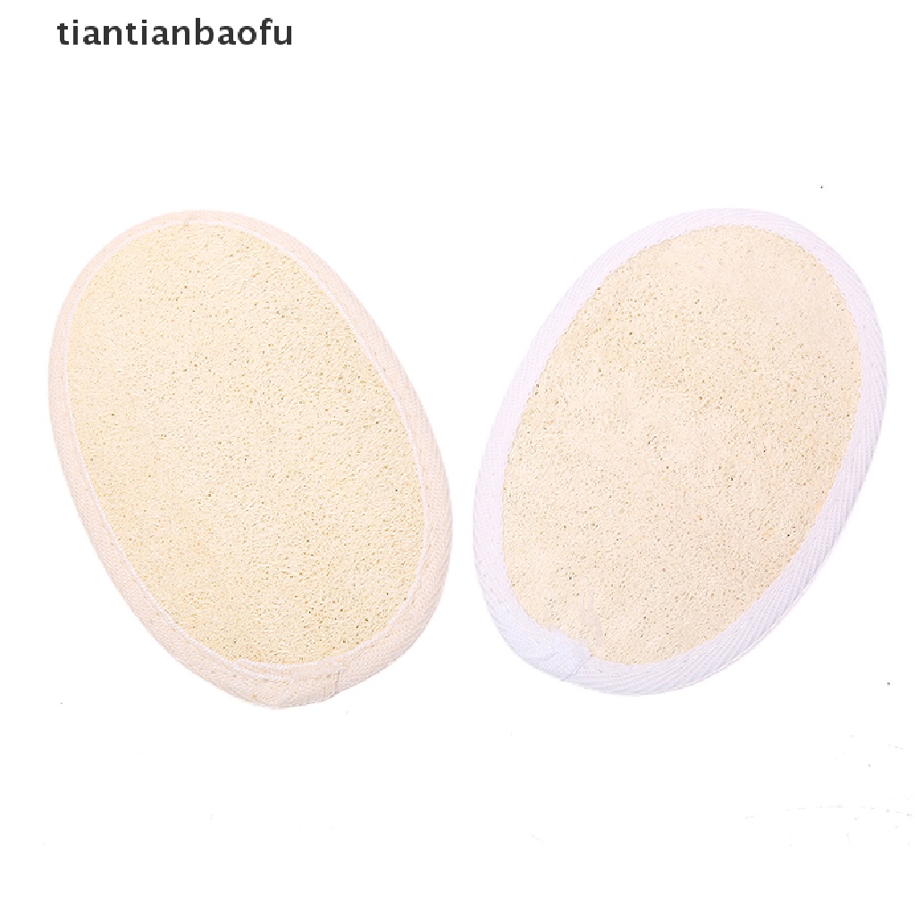 [tiantianbaofu] Natural Loofah Sponge Exfoliating Bath Gloves Disc Pad Facial Cleaning Brush Boutique