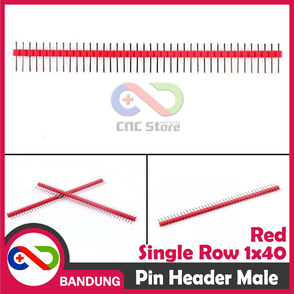 PIN HEADER MALE STRIP SINGLE ROW 1X40 2.54MM RED MERAH