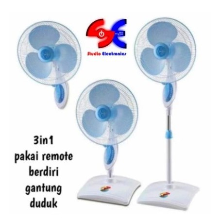 Kipas Angin Berdiri 3 in 1 Remote Miyako Terbaru 16 inch