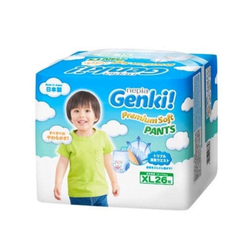 Nepia Genki Premium Soft Pants XL26/Popok Celana Bayi/Diaper Bayi/Anak