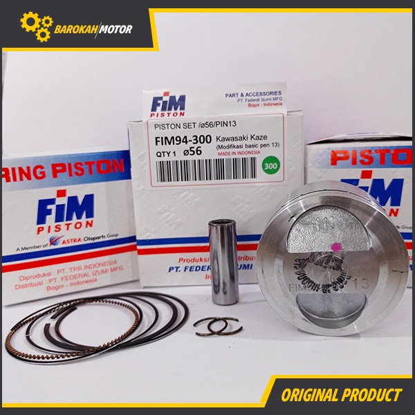 PISTON KIT SEHER SET KAZE OVERSIZE 53 53.5 54 54.5 55 56 PIN 13 FIM IZUMI-1