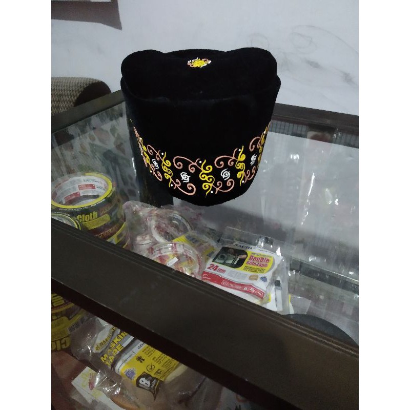 songkok lukis jenis susun motif batik pilin, peci lukis dewasa, kopiah lukis NU