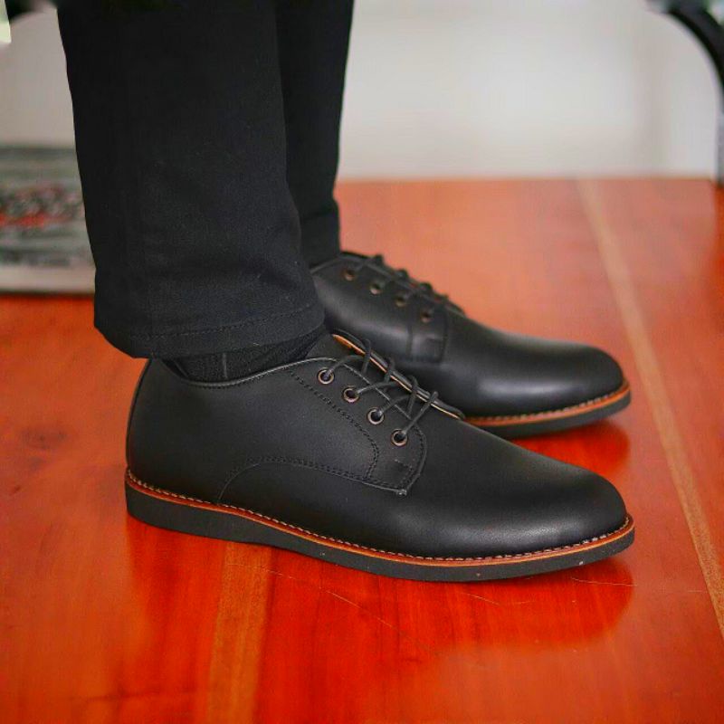 CAZZANOVA|WOLF x CASPIAN |Marco Black | Sepatu Pantofel Hitam Pria Pantopel Tali Formal Casual Kerja Cowok Ori