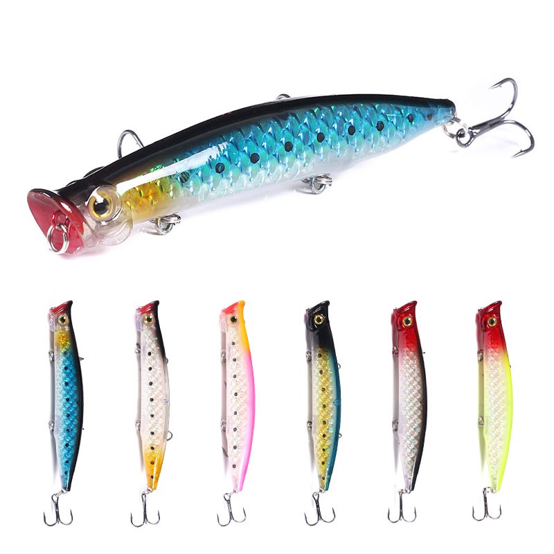 HENGJIA 1PCS Popper Fishing Lures Floating Wobblers 110mm 13g Topwater Pencil Lure Fishing Swimbait Hard Bait Tackle