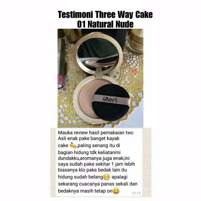 Bedak B Erl Three Way Cake / Bedak Padat / Bedak Tabur / Compact Powder