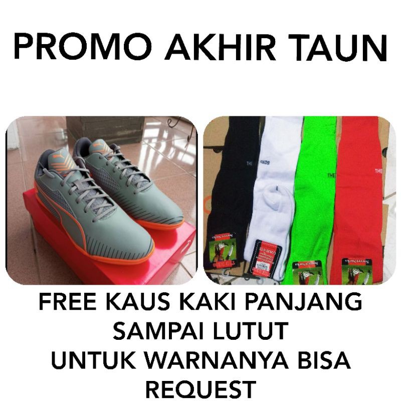 FREE KAUS KAKI sepatu futsal PUMA 365 CT ORANGE/ASPLAT