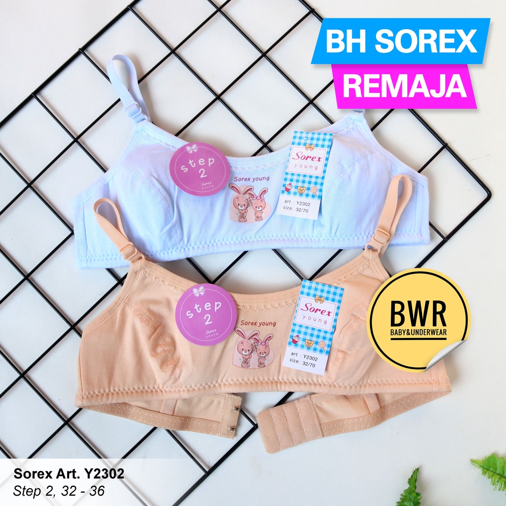 Bra Sorex Y2302 Young / Remaja Bh Sorex 2302 Step 2 Tanpa Busa Kawat Kait 2 PILIH WARNA | Bwr